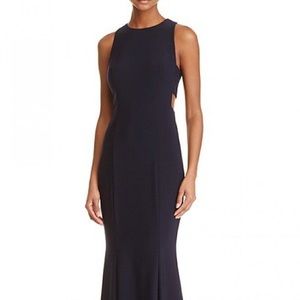 Black Evening Gown - Blue Satin Interior